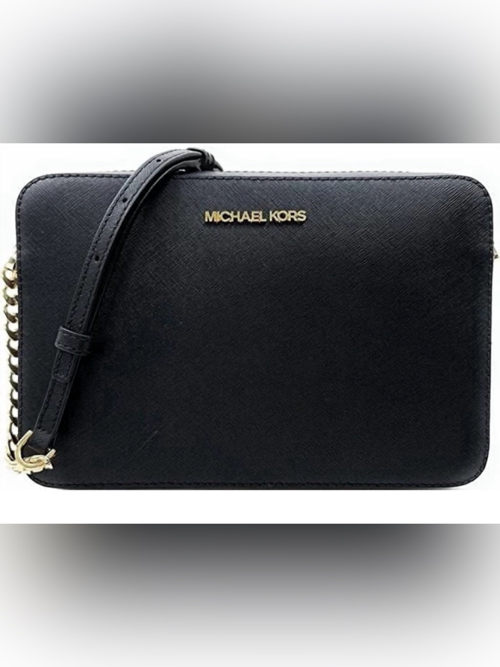 Michael Kors Jet Set Chain Signature Black/Gold Purse/Tote/Shoulder Bag